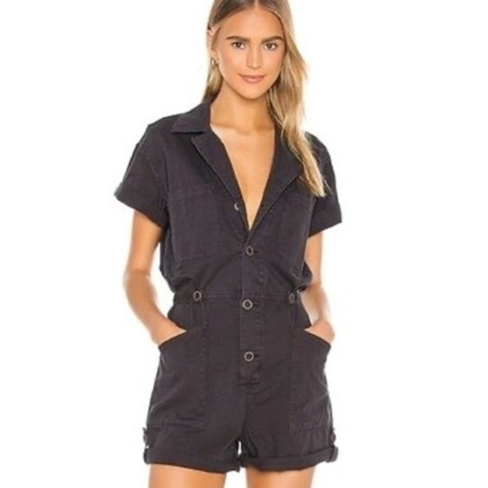 Pistola XS  indie sleaze workwear Y2K short sleeve utility  jumpsuit